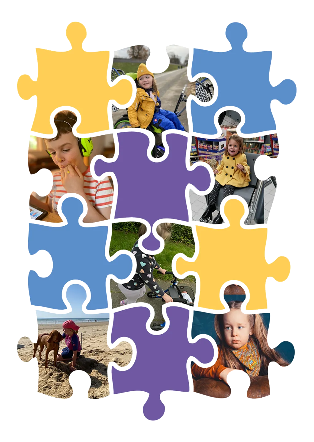 SYNGAP Elternhilfe – Puzzle Collage mit Bildern